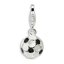 Amore La Vita Sterling Silver 3-D Enameled Small Soccer Ball Charm hide-image