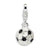 3-D Enameled Small Soccer Ball Charm in Sterling Silver