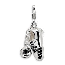 Amore La Vita Sterling Silver 3-D Enameled Soccer Shoe & Ball Charm hide-image