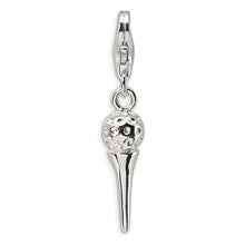 Amore La Vita Sterling Silver 3-D Golf Ball on Tee Charm hide-image