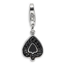 Amore La Vita Sterling Silver CZ & Enameled Spade Shaped Charm hide-image