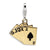 Gold-Plated Enamel Straight Flush Charm in Sterling Silver