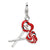 Enamel Red Heart Be Mine Lollipop Charm in Sterling Silver