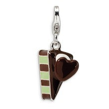 Amore La Vita Sterling Silver 3-D Enameled Slice of Cake Charm hide-image