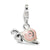 Enamel Pink Snail Charm in Sterling Silver