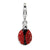 3-D Enameled Lady Bug Charm in Sterling Silver