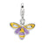 Enameled Bee Charm in Sterling Silver