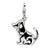 3-D Polished & Enameled Dog Charm in Sterling Silver