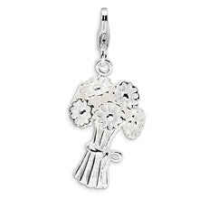 Amore La Vita Sterling Silver Enameled Bouquet of Cut Flowers Charm hide-image