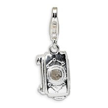 Amore La Vita Sterling Silver 3-D Polished Movable Camera Charm hide-image