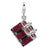 Amore La Vita Sterling Silver 3-D Enameled Fuschia Luggage Charm hide-image