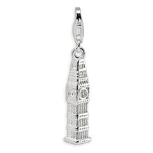 Amore La Vita Sterling Silver 3-D Polished Clock Tower Charm hide-image