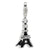 Amore La Vita Sterling Silver 3-D Black Enameled CZ Eiffel Tower Charm hide-image