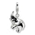 3-D Enameled Elephant Charm in Sterling Silver