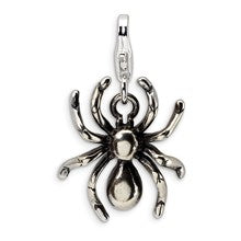 Amore La Vita Sterling Silver 3-D Antiqued Spider Charm hide-image