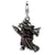 3-D Antiqued Enameled Flying Witch Charm in Sterling Silver