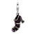 Antiqued Enameled Witches Shoe Charm in Sterling Silver