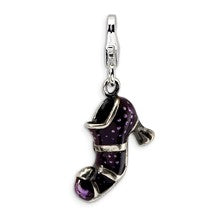 Amore La Vita Sterling Silver Antiqued Enameled Witches Shoe Charm hide-image