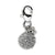 Amore La Vita Sterling Silver 3-D CZ Crystal Ball Butterfly Dangle Lobster Clasp Charm hide-image