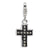 Swarovski Element & Enamel Cross w/Lob. Clasp Charm in Sterling Silver