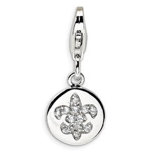 Amore La Vita Sterling Silver CZ Fleur de Lis Ornament Charm hide-image