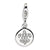 CZ Fleur de Lis Ornament Charm in Sterling Silver