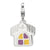 3-D Enameled Church Charm in Sterling Silver