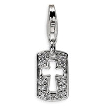 Amore La Vita Sterling Silver CZ Cut-out Cross/Faith Clip-on Charm hide-image