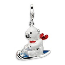 Amore La Vita Sterling Silver 3-D Enameled Polar Bear on Sled Charm hide-image