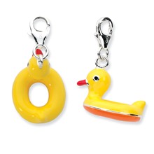 Amore La Vita Sterling Silver 3-D Enameled Rubber Duck Charm hide-image