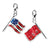 Amore La Vita Sterling Silver 3-D Enameled American Flag Charm hide-image