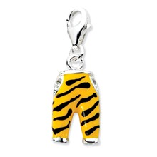 Amore La Vita Sterling Silver Click-on CZ Enamel Tiger Pants Charm hide-image