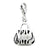 Amore La Vita Sterling Silver Click-on CZ Enamel Zebra Purse Charm hide-image