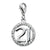 CZ 21 Charm in Sterling Silver