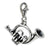 3-D Antiqued French Horn Charm in Sterling Silver