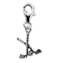 Amore La Vita Sterling Silver Antiqued Golf Clubs & Ball Charm hide-image