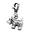 3-D Antiqued Scottie Dog Charm in Sterling Silver