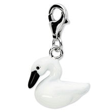 Amore La Vita Sterling Silver Enamel Swan Charm hide-image