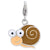 Enameled 3-D Snail Charm in Sterling Silver