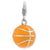 Enameled 3-D Basketball Charm in Sterling Silver