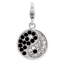 Amore La Vita Sterling Silver Enameled 3-D Ying Yang Sign Charm hide-image