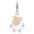 Enameled 3-D Sheep Charm in Sterling Silver