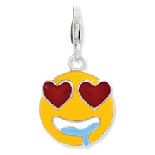 Amore La Vita Sterling Silver Enameled 3-D Love Face Charm hide-image