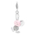 Enameled 3-D Bunny Charm in Sterling Silver