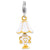 Enameled 3-D Gold Plated Lamp Charm in Sterling Silver