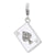 Enameled 3-D Ace Charm in Sterling Silver