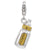 3-D Gold Plated Baby Bottle Charm in Sterling Silver