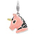 3-D Enameled Unicorn Head Charm in Sterling Silver