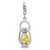 3-D Enameled Old Fashioned Lantern Charm in Sterling Silver