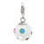 3-D Multicolor Crystal Ball Charm in Sterling Silver